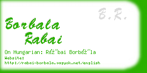 borbala rabai business card